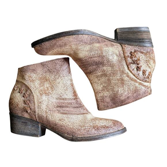 Circle G by Corral Boots Q0032 Distressed Brown Western Bootie Women size 8 - Picture 4 of 9